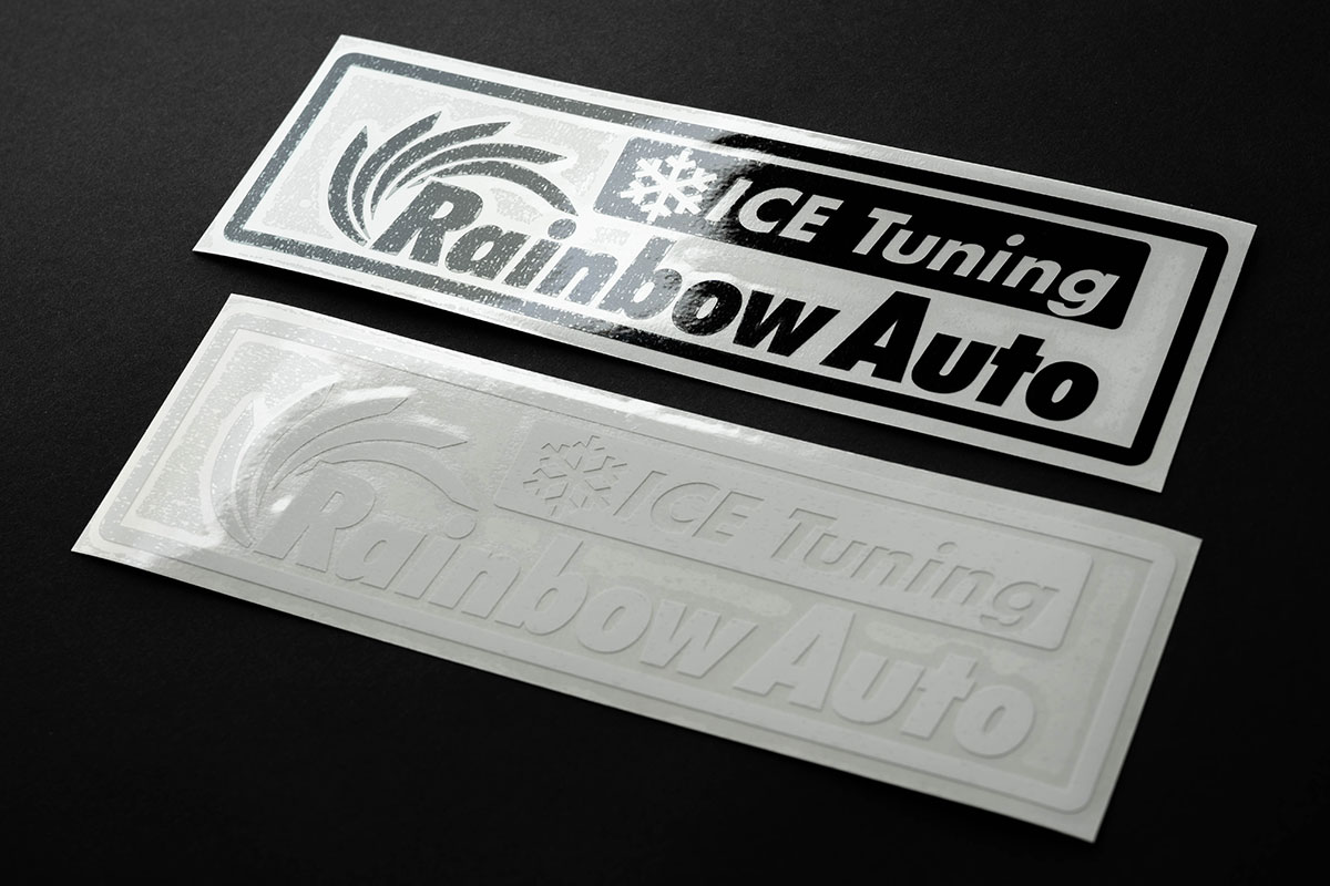 Rainbow Auto（レインボーオート）ICE Tuning「アイスチューニング」抜き文字ステッカー